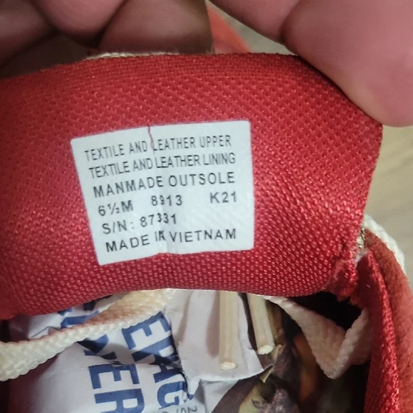 Tory Burch Red and Beige Patterned Sneakers - Picture 2 of 10